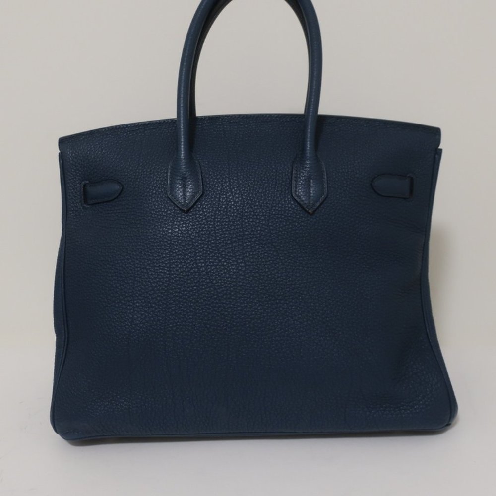 HERMES BIRKIN 35CM BLUE DE MALT CLEMENCE LEATHER PALLADIUM HARDWARE 2009 - Picture 7 of 16